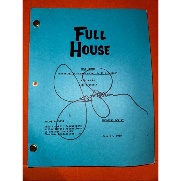 No Brand Other - Original Signed Full Script of Fuller House from 1989 John Stamos Autograph